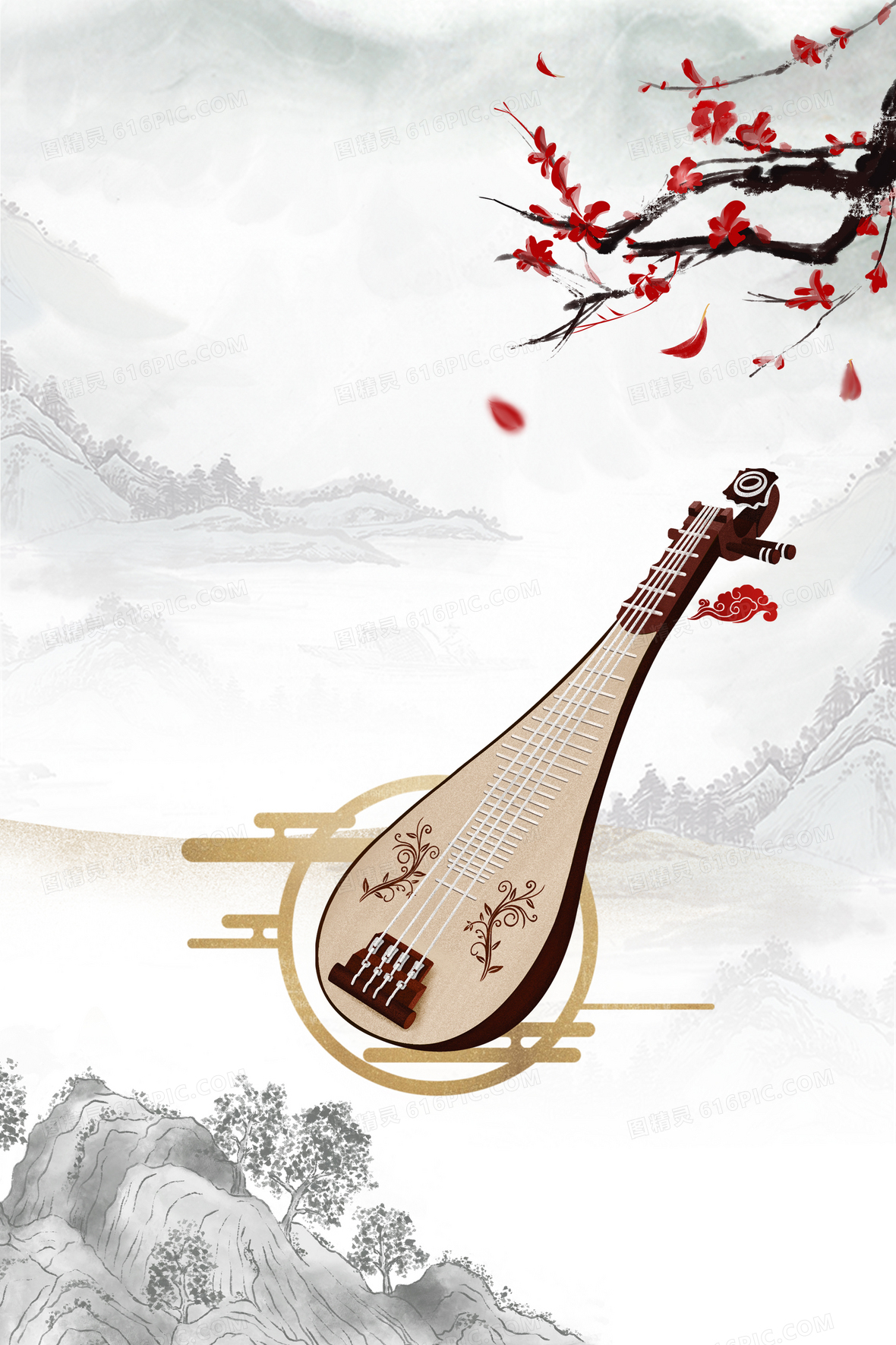 古琴背景图片下载_免费高清古琴背景设计素材_图精灵