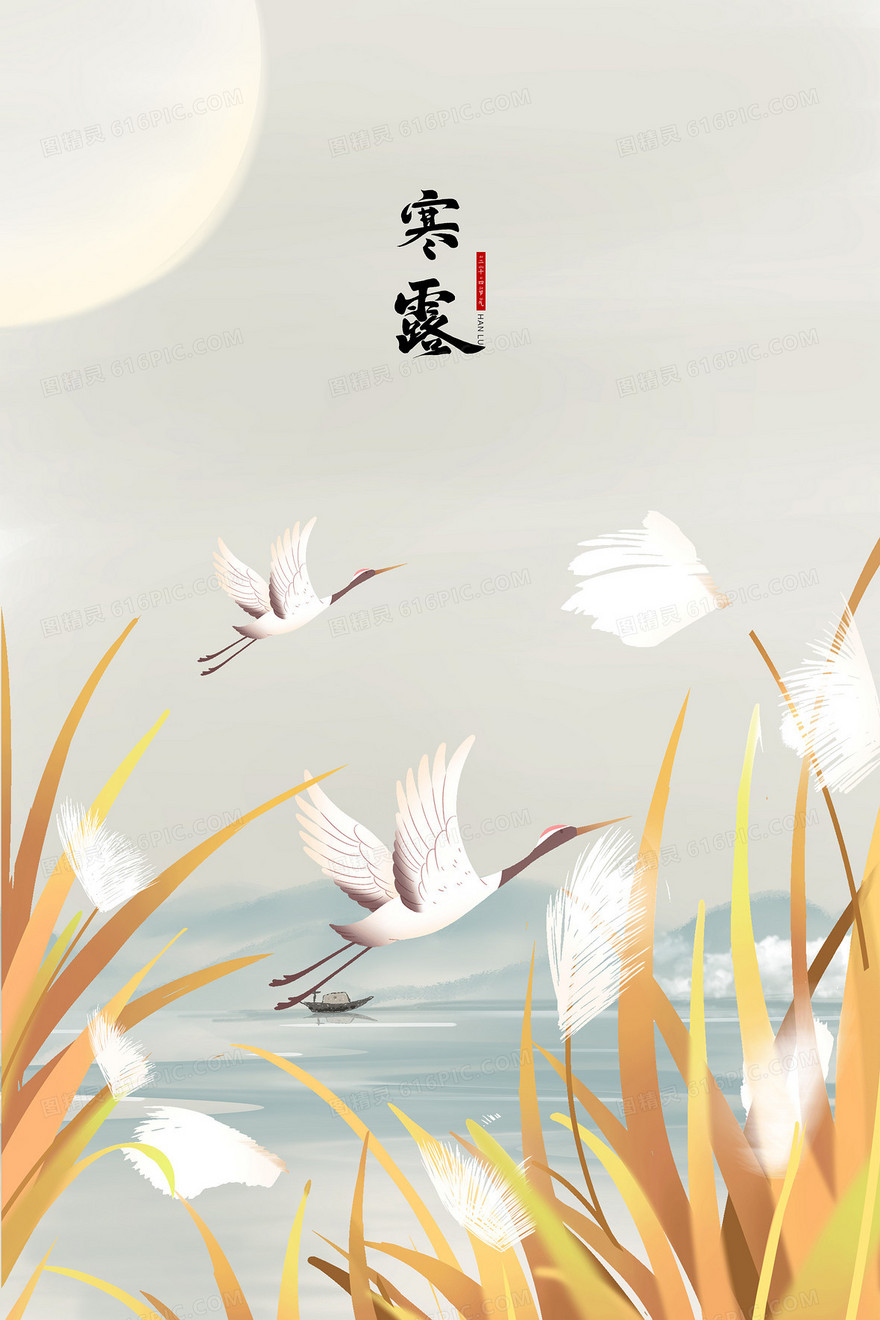 寒露插画二十四节气背景