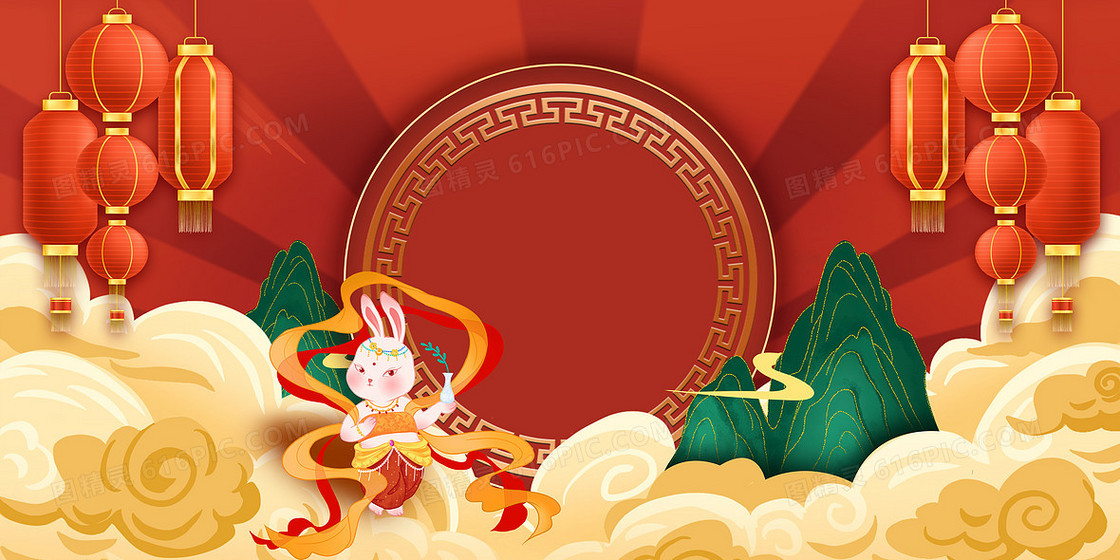 喜庆国潮除夕宣传海报背景