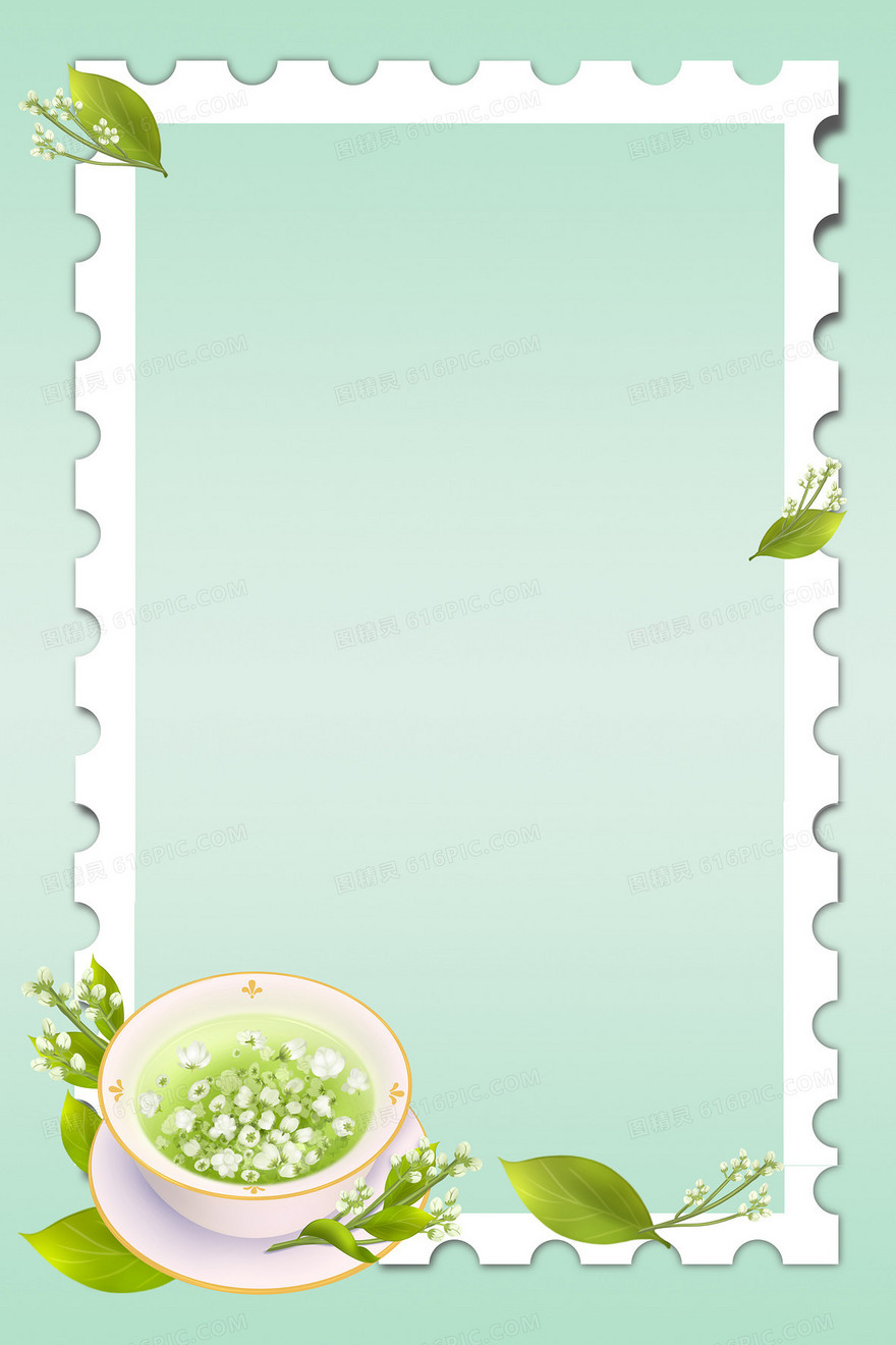 小清新茉莉花茶背景