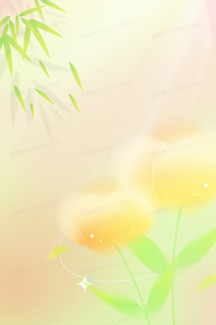 小清新弥散风格插画春天背景