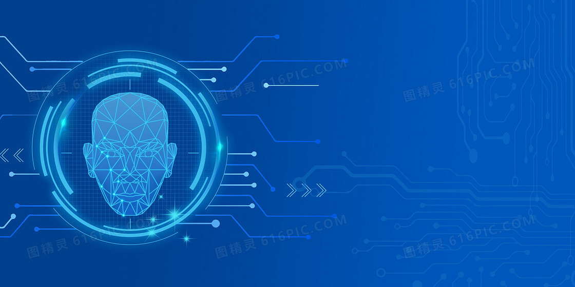 AI人工智能科技风蓝色背景素材