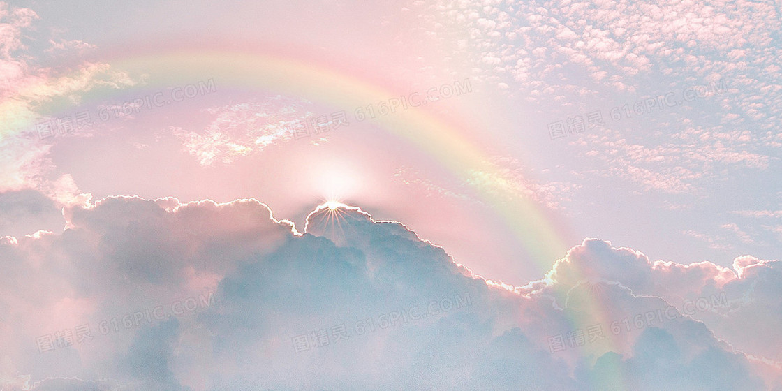 摄影图合成雨过天晴彩虹背景