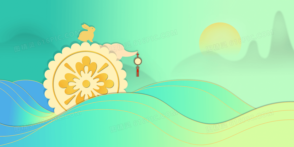 剪纸风中秋节合成背景
