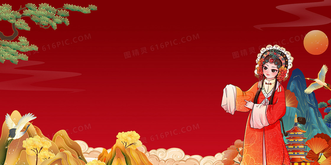 国潮京剧背景