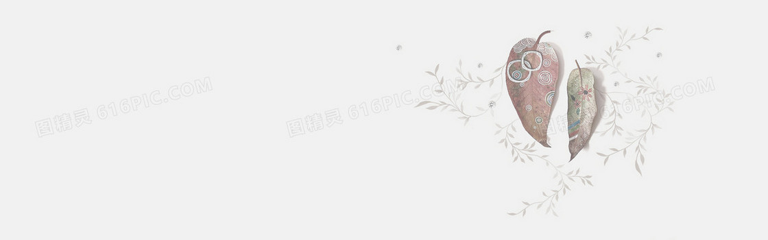 灰色树叶  背景banner