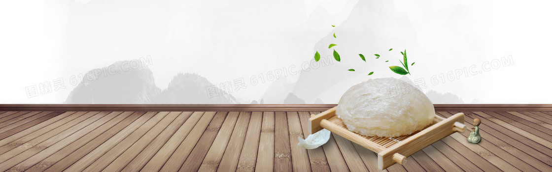 美食木板中国风清新背景banner