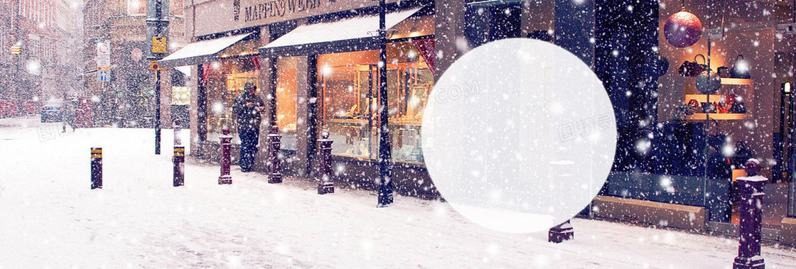 女装欧美风全屏海报雪景