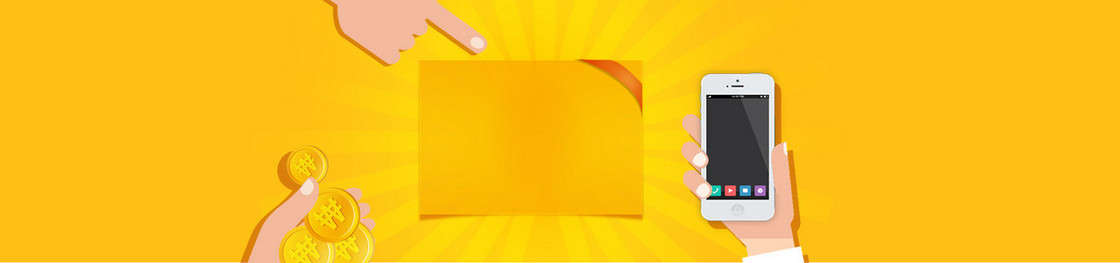 黄色金钱时代互联网背景banner
