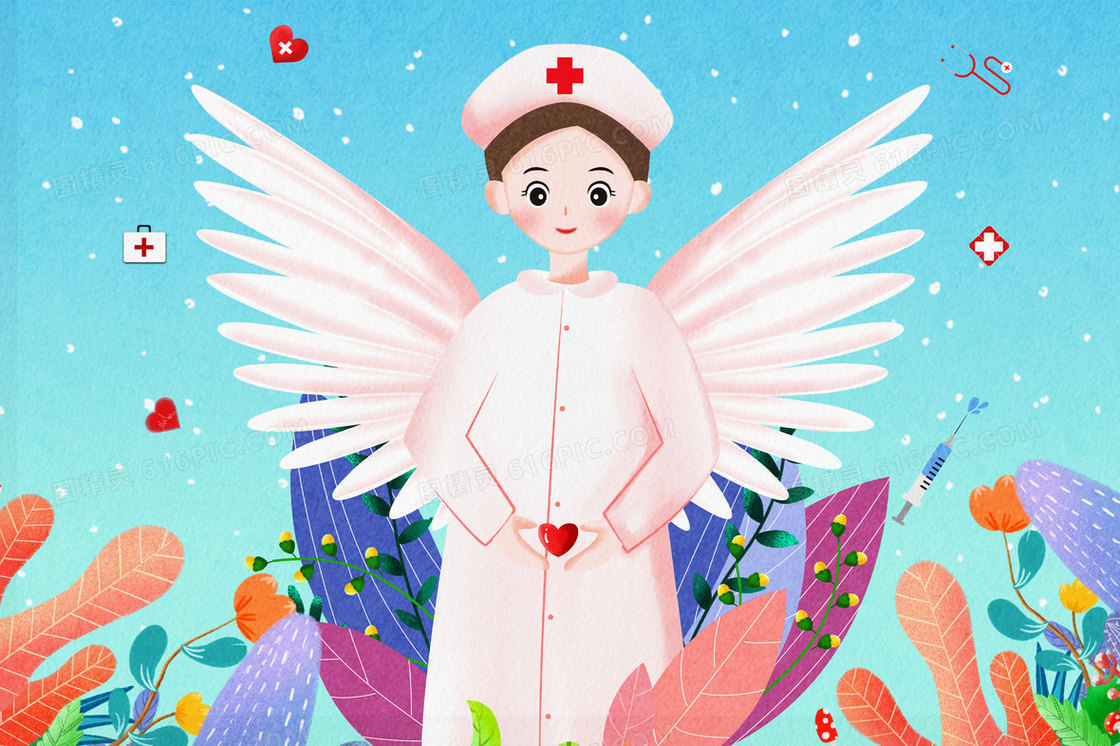 白衣天使护士节插画