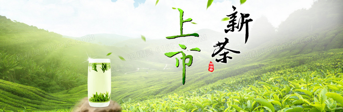 新茶上市茶叶文化网站PSD分层