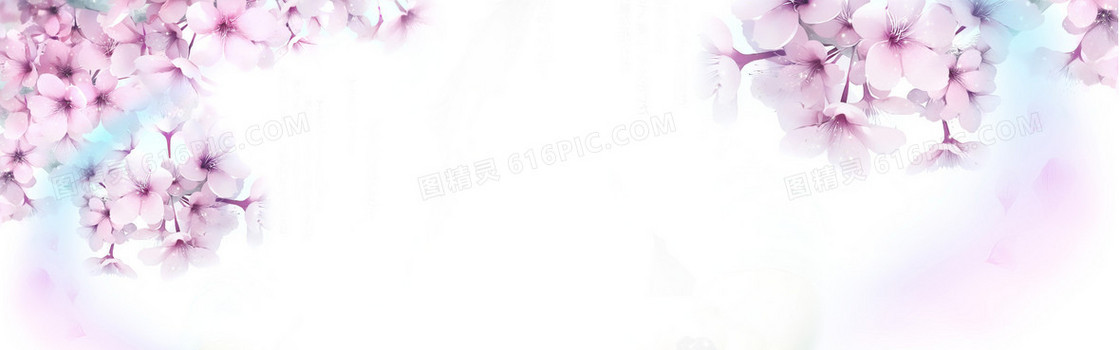 清新唯美紫色花朵海报背景