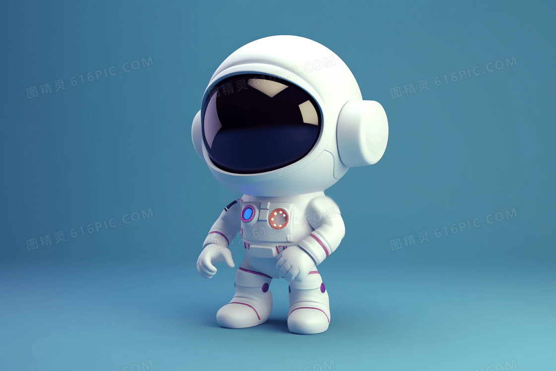 一个可爱儿童宇航员C4D模型