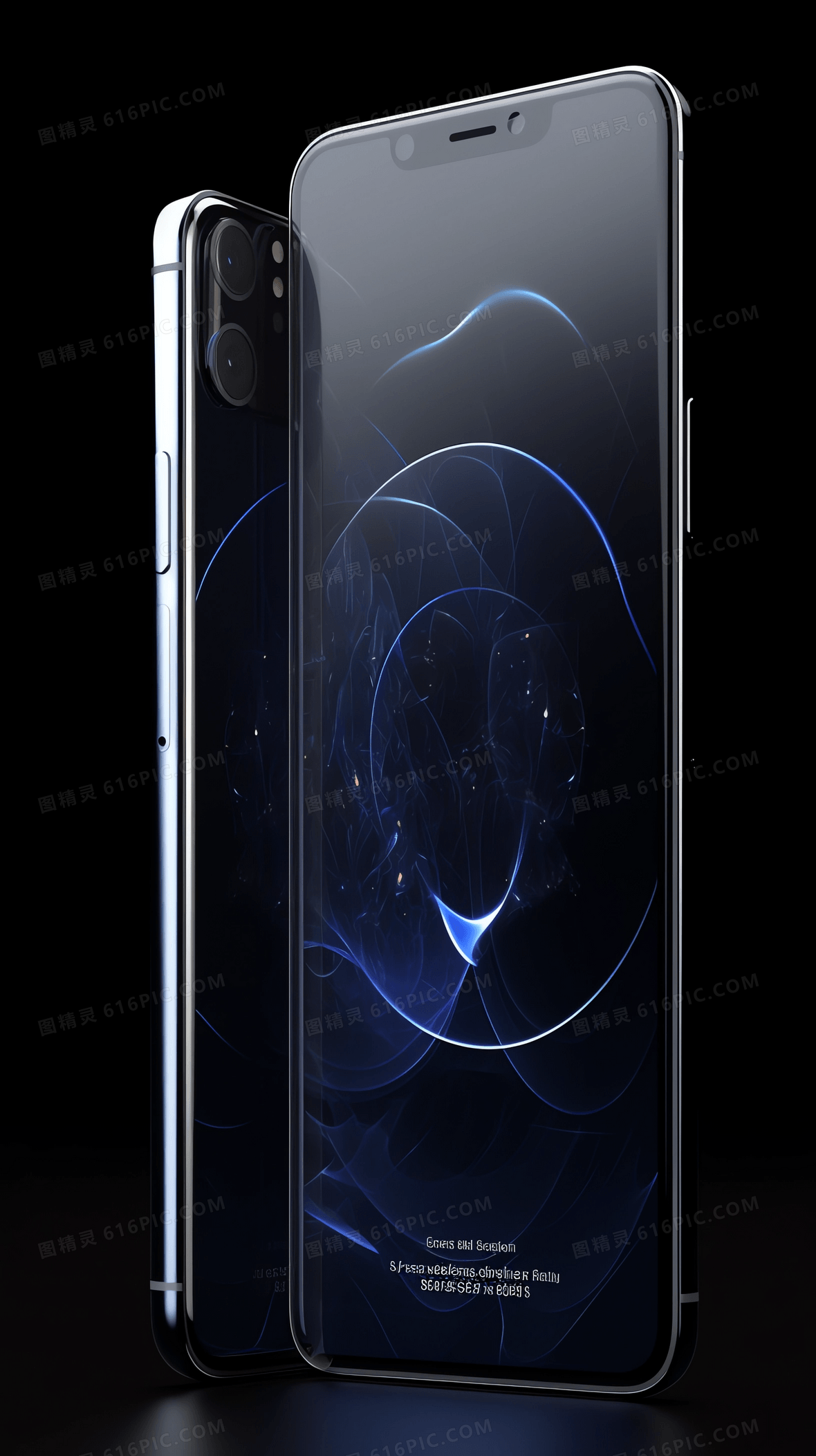 外形时尚的正反双面手机展示模型