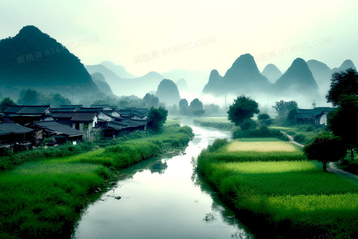 古村落背景图片下载_免费高清古村落背景设计素材_图精灵