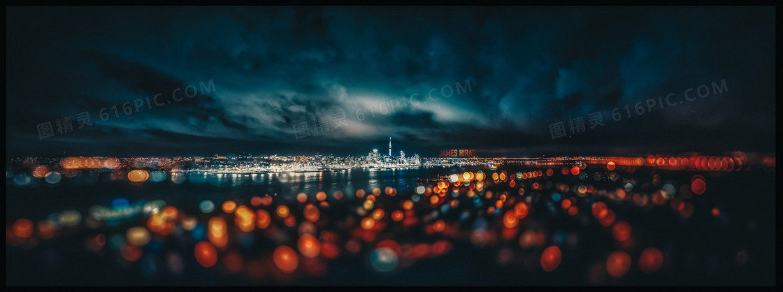 城市夜景 霓虹灯背景