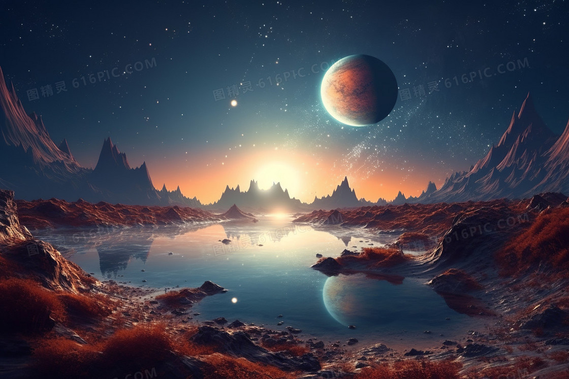 悬若日月宇宙星空银河