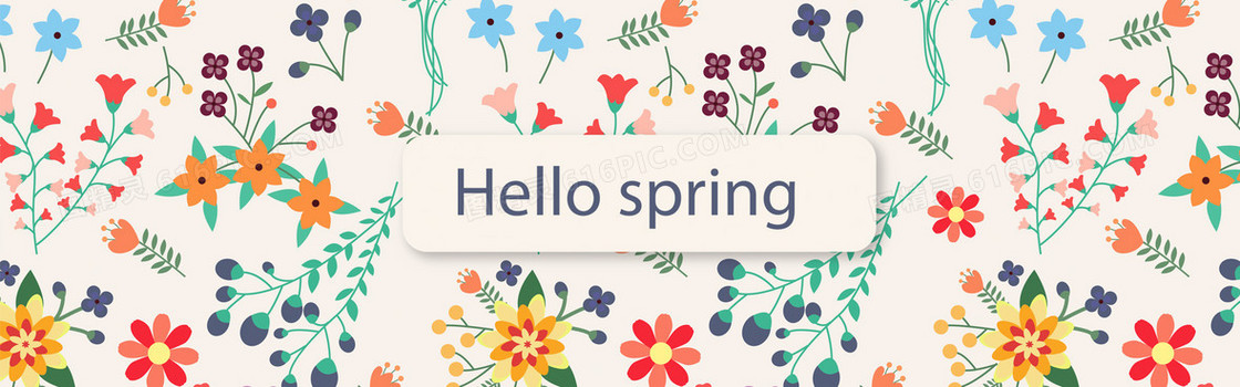 唯美手绘碎花花瓣背景banner