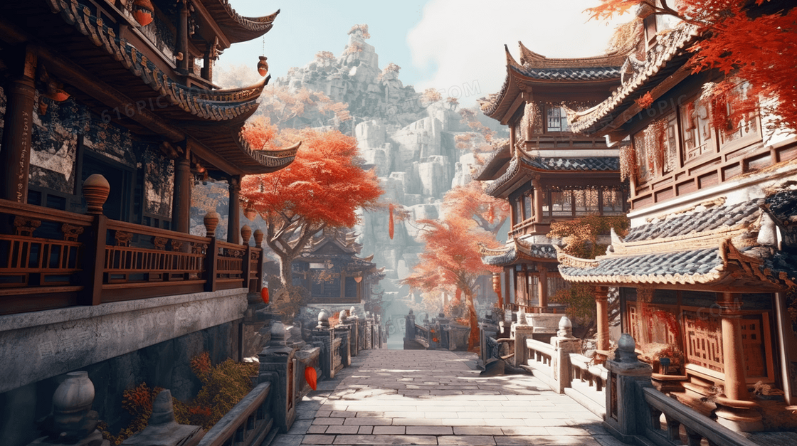 中国风传统古典古镇风景