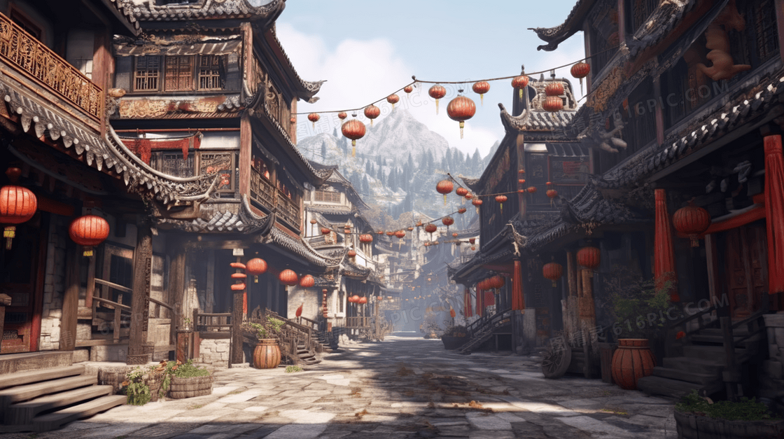 中国风传统古典古镇风景