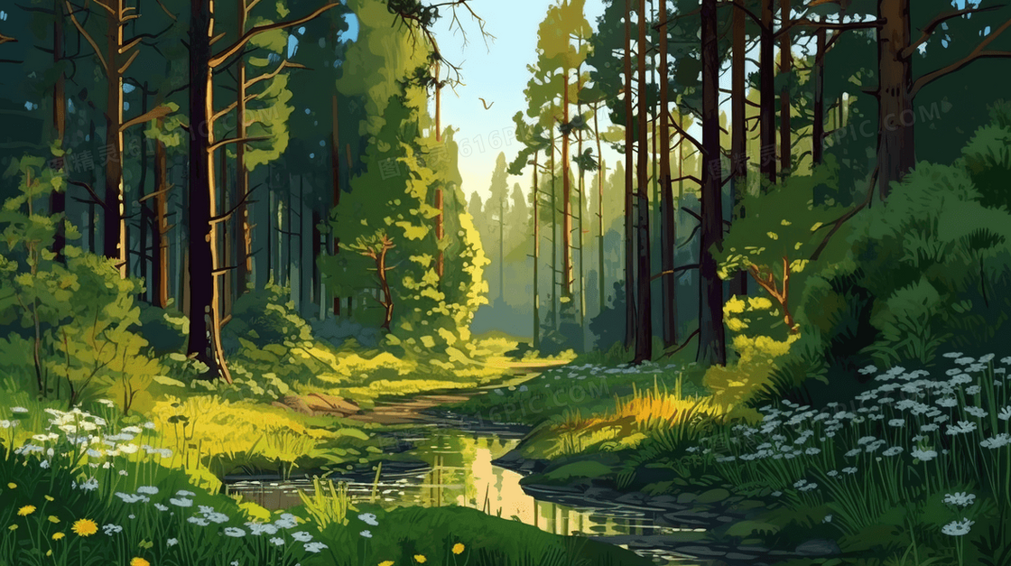 绿色植物森林风景