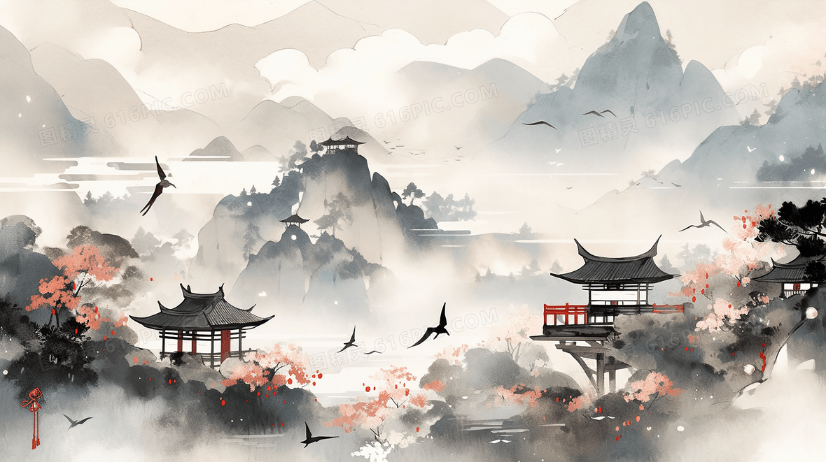 子扬水墨画 山水風景 山水画水墨竹子AI图片免费下载-AI素材大全-千图网 絵画
