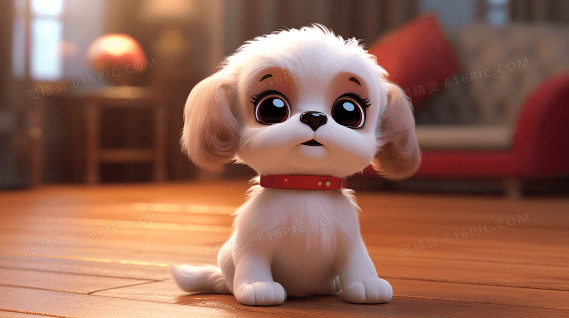 可爱卡通3D立体小狗玩偶