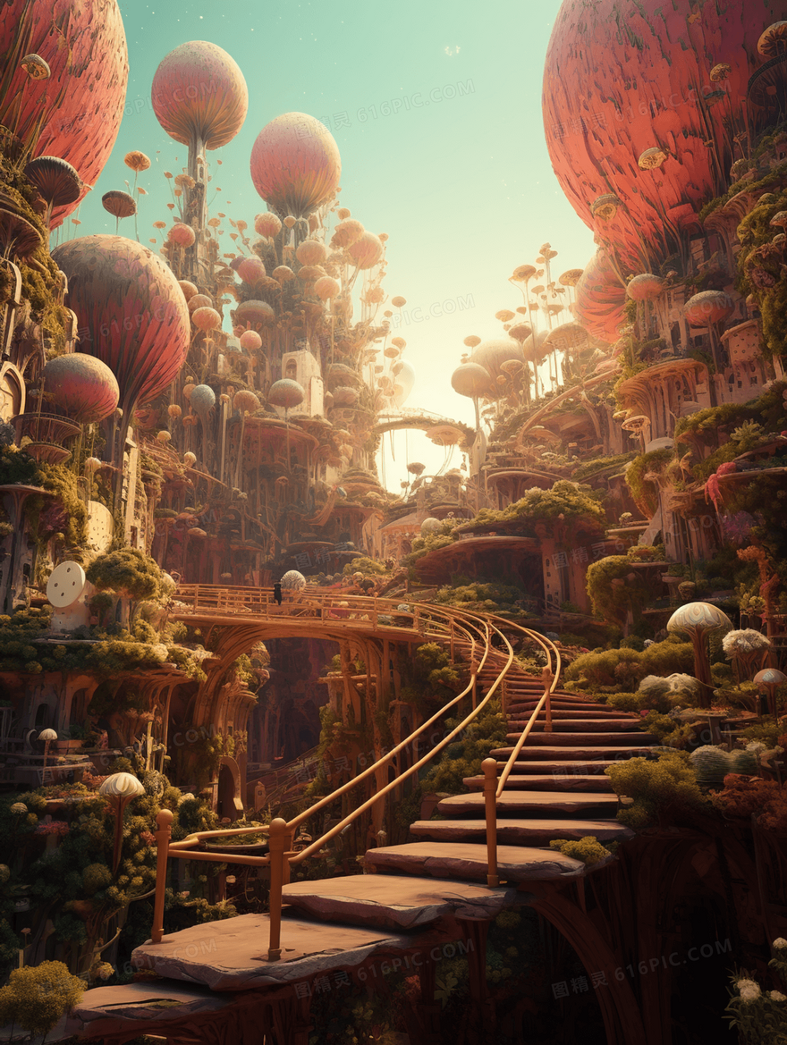 梦幻科技科幻星球风景