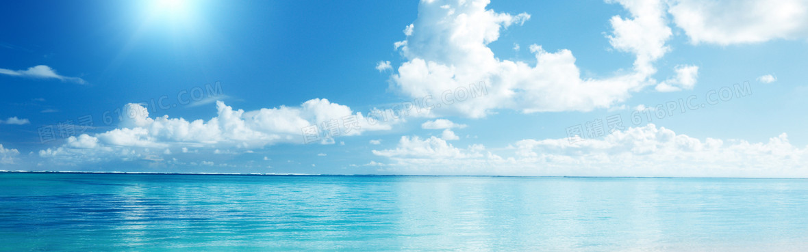 簡約唯美大氣美麗海景海報背景