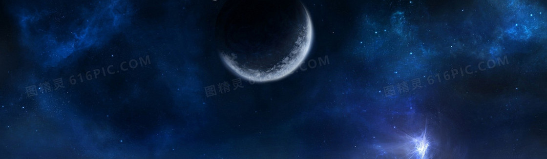 动漫夜空圆月背景banner