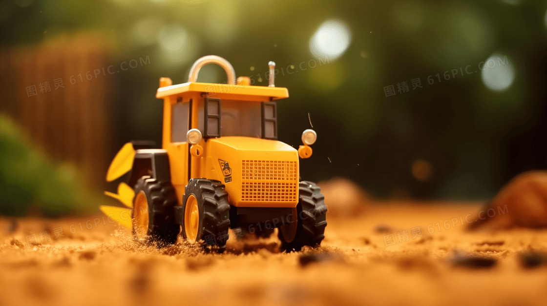 黄色卡通机械工程车辆玩具