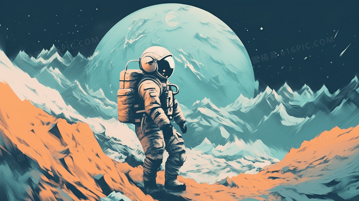 人类探月轨迹插画背景图片下载_2912x1632像素JPG格式_编号vjqfgr621_图精灵