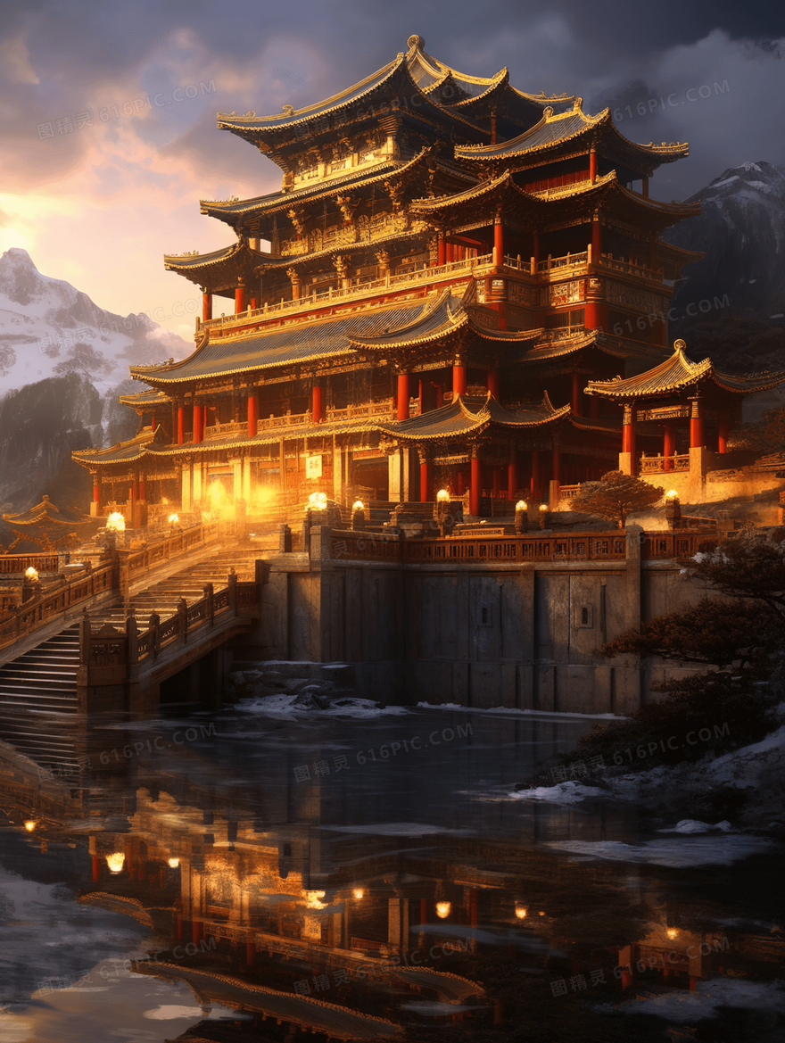 辉煌古建筑风景摄影