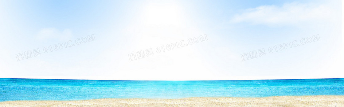 蓝天白云 沙滩 大海 背景 
