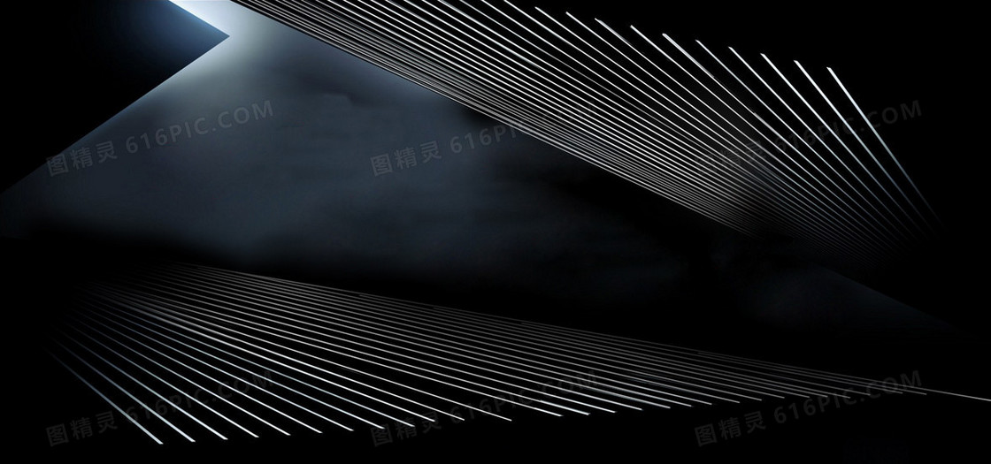 黑色炫酷几何线条背景banner