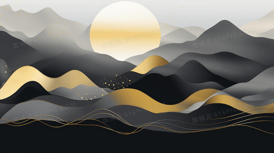 黑色商务简约几何条纹纹理插画