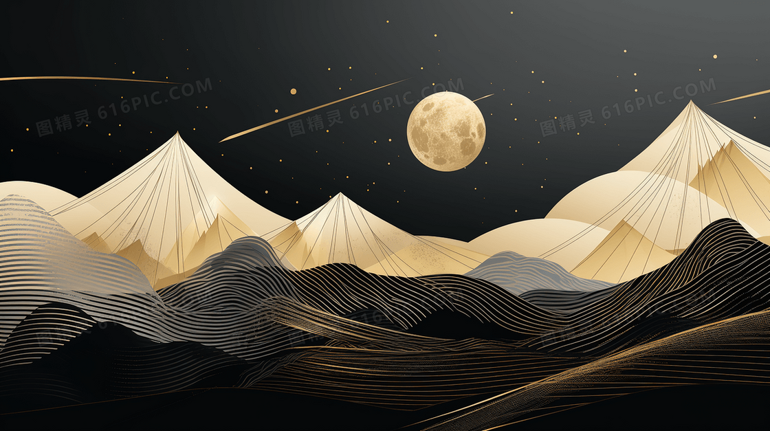 黑色商务简约几何条纹纹理插画
