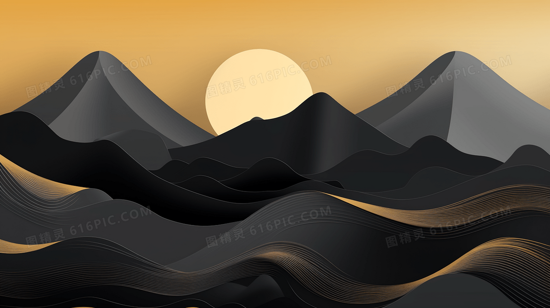 黑色商务简约几何条纹纹理插画