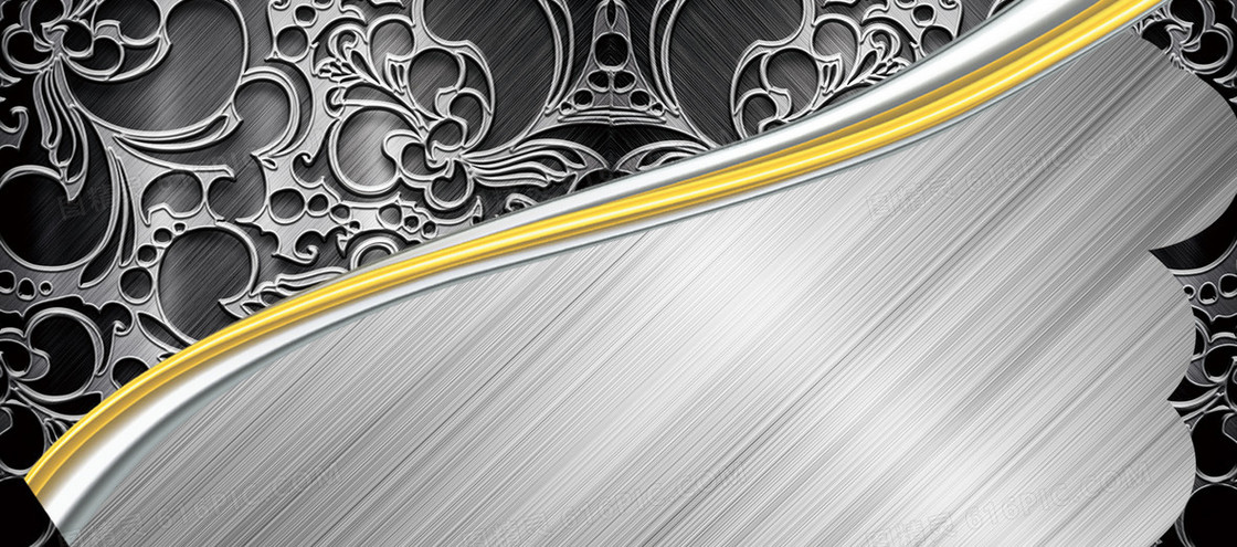 金属质感花纹名片背景banner