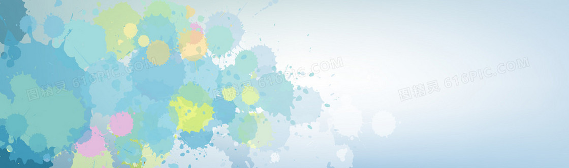 卡通清新水彩背景banner