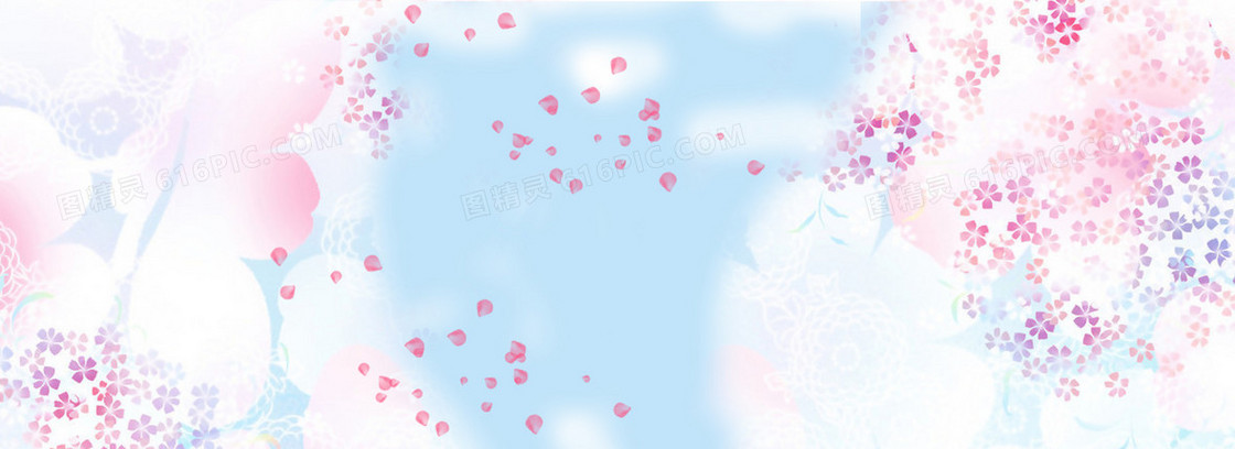 三八妇女节女生节手绘蓝色海报背景