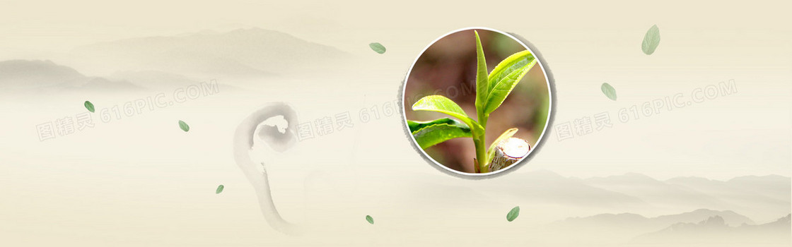 素雅茶叶背景海报