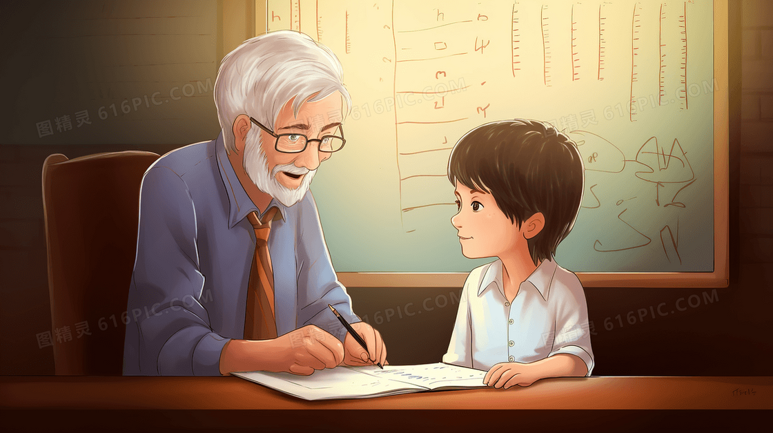 老师教学生学习教师节节日插画