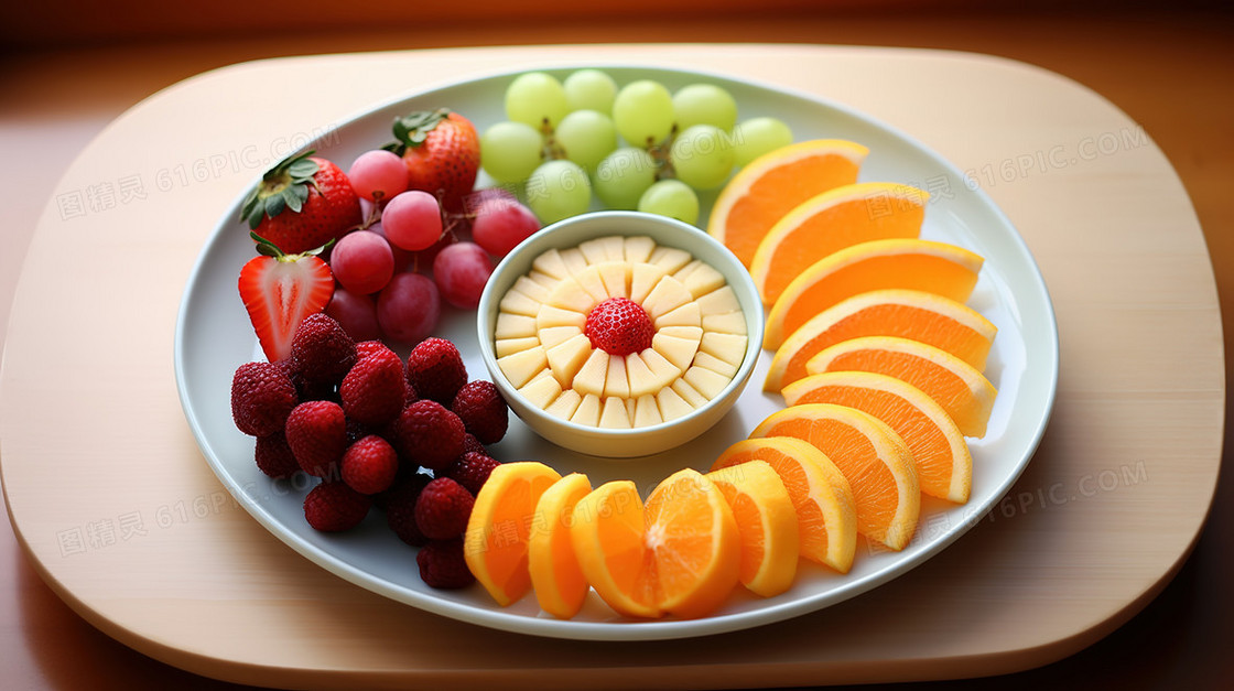可爱水果拼盘儿童健康食品
