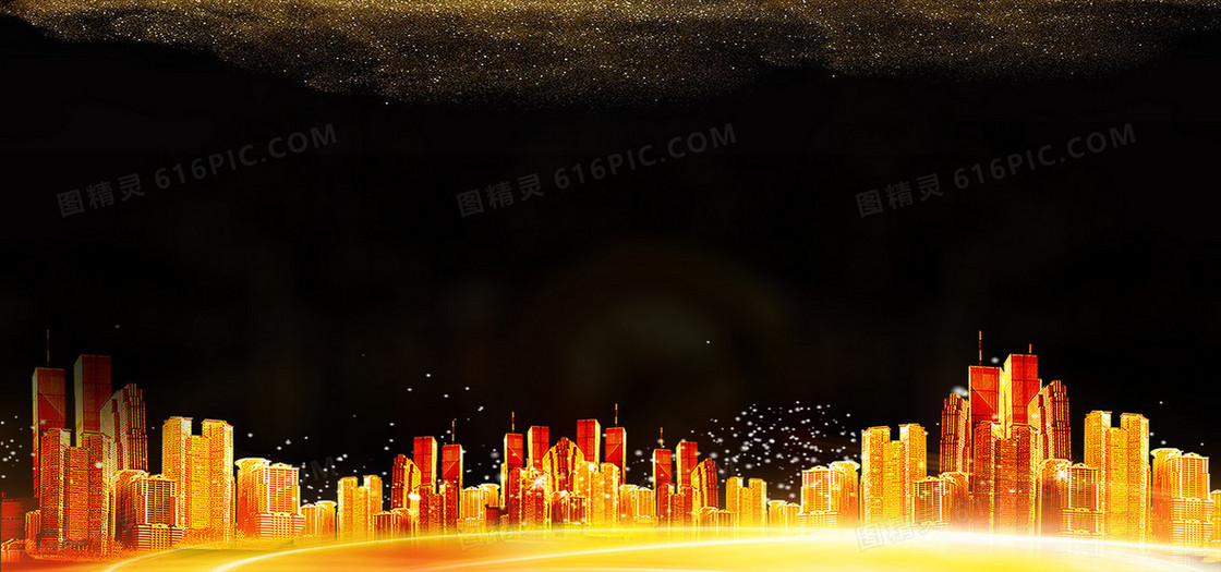 金色城市创意辉煌背景