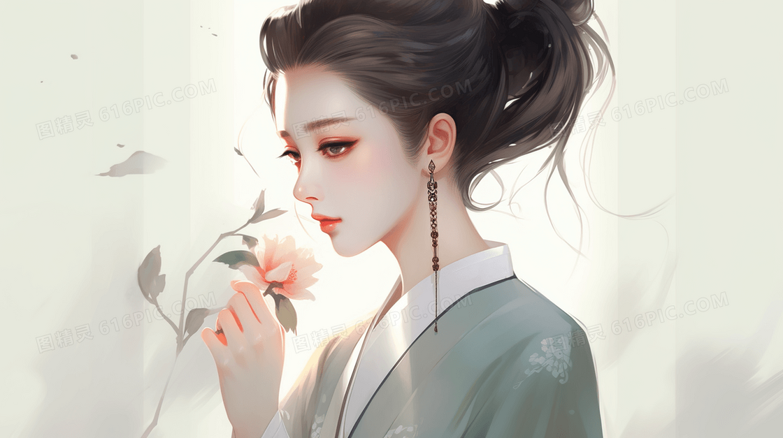 传统古典中国风美女插画