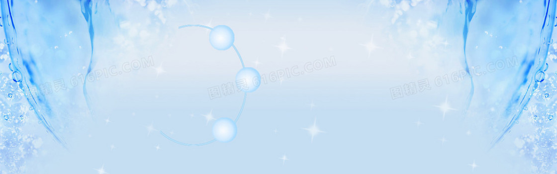 化妆品护肤品面膜清新水珠背景banner