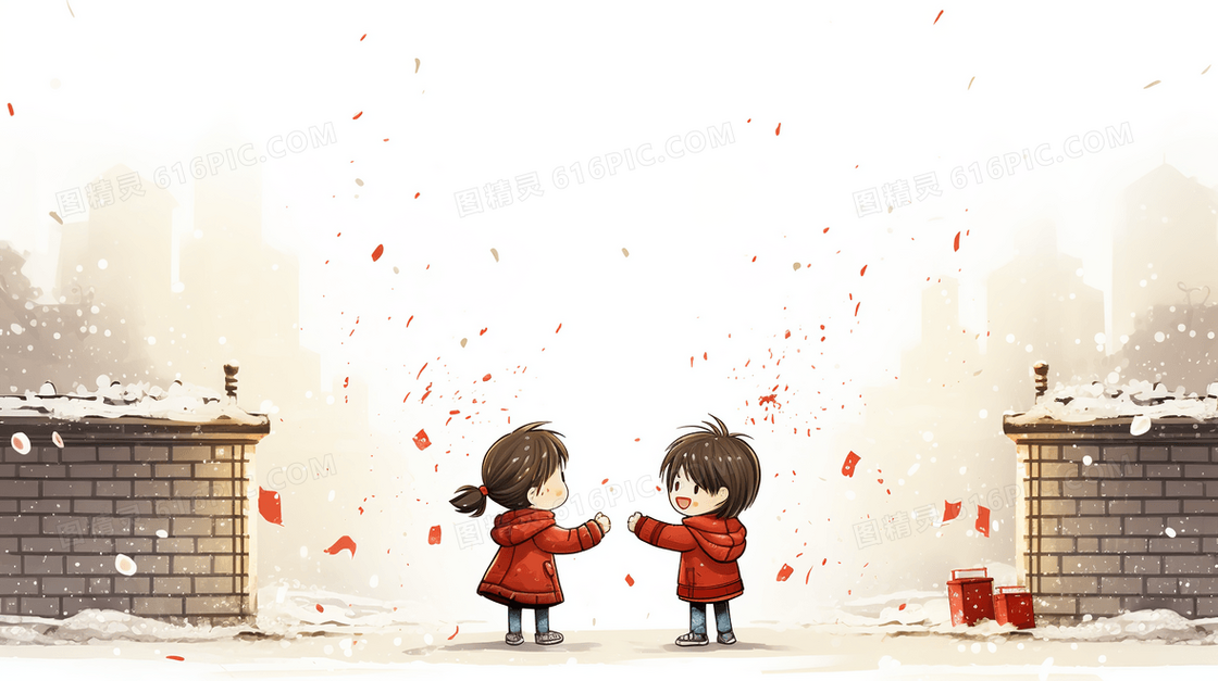 传统节日春节卡通插画