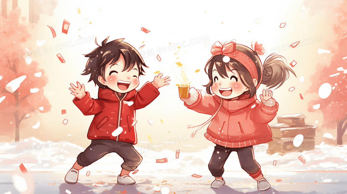 传统节日春节卡通插画