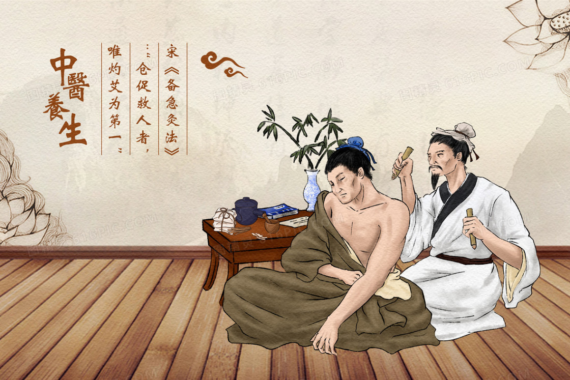 中药养生插画背景